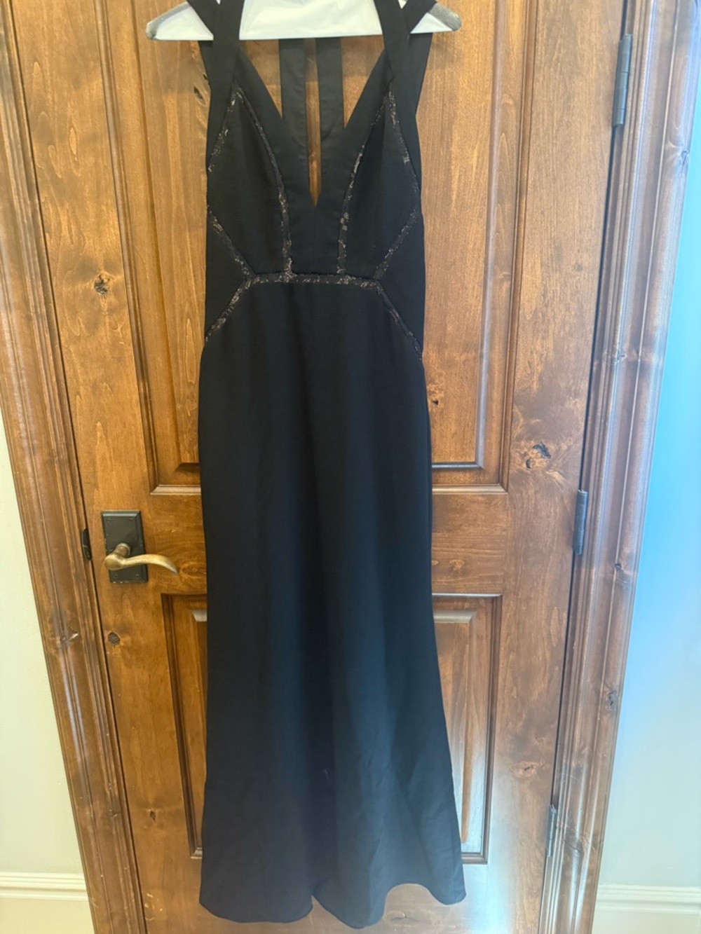 BCBGMaxAzria Black Maxi Dress with Sheer Insets